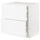 White METOD kitchen cabinet with enköping fronts in classic wood grain design, featuring smooth-running drawers and sturdy frame construction.