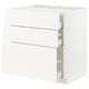White METOD kitchen unit with drawers.