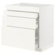 METOD kitchen cabinet in white with three drawers, sleek design for modern kitchens.