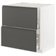 Modern grey ikea METOD kitchen unit with two drawers.