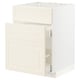 METOD kitchen cabinet in off-white with panel design and bevelled edges.