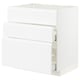 White METOD kitchen unit, sleek minimalist design with smooth drawers.