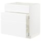 White METOD cabinet with smooth drawers, minimalist design.