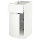 Ikea METOD white cabinet with single drawer and shelves, modern minimalist design.