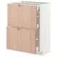 Ikea METOD kitchen unit, light wood, three drawers, white frame, modern.