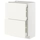 A white ikea METOD kitchen cabinet with two drawers. It has a modern, clean design with smooth surfaces and simple lines.