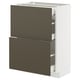 Modern kitchen cabinet, METOD series, featuring dark brown havstorp fronts, sleek and minimalist design with two drawers, offering storage solutions.