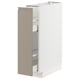 Modern METOD kitchen cabinet in grey-beige with integrated handles and pull-out shelves.