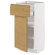 METOD kitchen unit with oak-look fronts, minimalist design, white and wood finish.