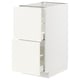 White METOD kitchen cabinet with smooth drawer front and sleek design.