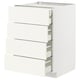 A white METOD kitchen cabinet with multiple drawers. It a modern, minimalist design ideal for contemporary kitchens.