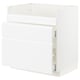 White METOD kitchen unit, modern minimalist design, multiple storage sections.