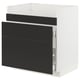 Modern black drawer unit from IKEAs METOD kitchen series. Sleek, rectangular design with smooth, soft-closing drawers.