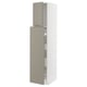 METOD kitchen cabinet in grey-beige with soft-close drawers.