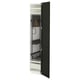 METOD black cabinet with shelves and hooks, sleek design.