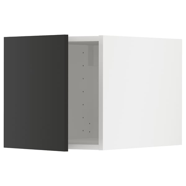 METOD kitchen unit in matte black with right-hinged door, rectangular shape.