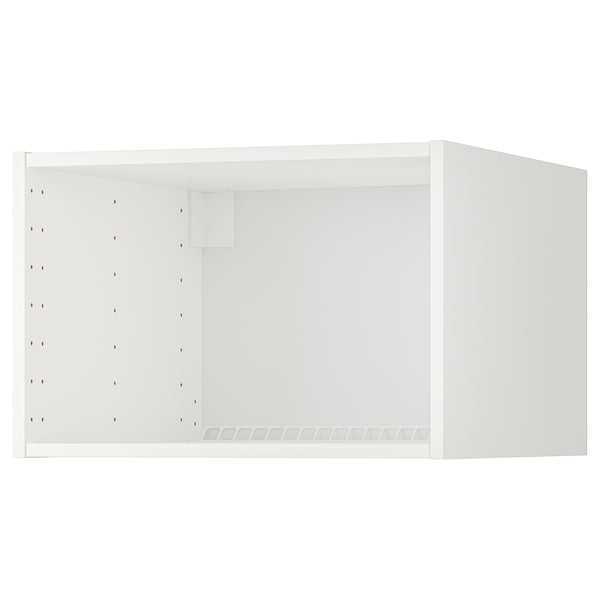 White METOD kitchen cabinet with ventilation for appliances.