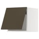 Dark brown kitchen cabinet with white sides, modern design.