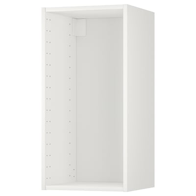 METOD white wall cabinet, rectangular, modern design, sturdy frame, fiberboard and particleboard construction.