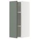 METOD kitchen cabinet, grey-green, slim, modern, wall-mounted, two shelves.
