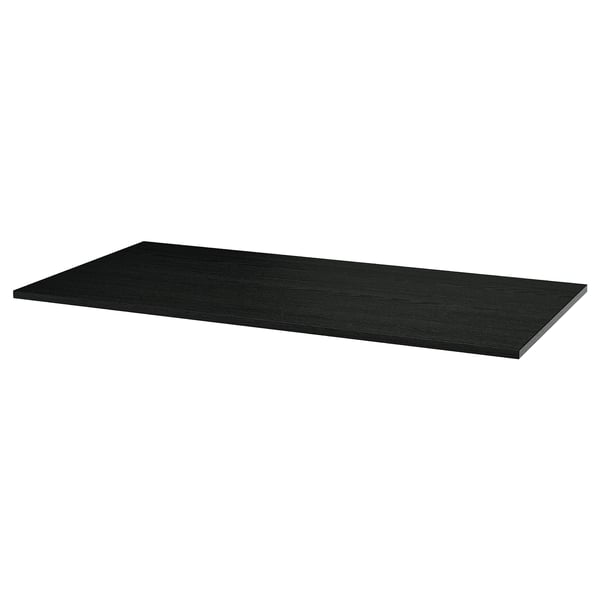 Black mitzon table top, rectangular, ash veneer, stain-resistant.