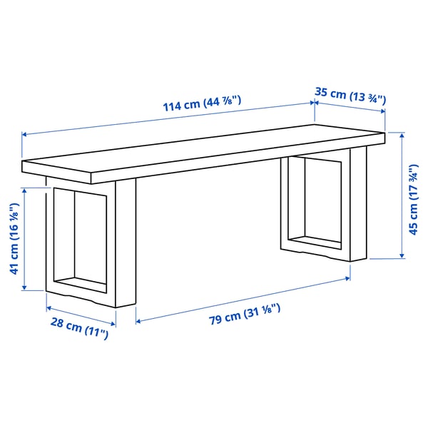 Illustration with measurements for the product: MÖRBYLÅNGA.