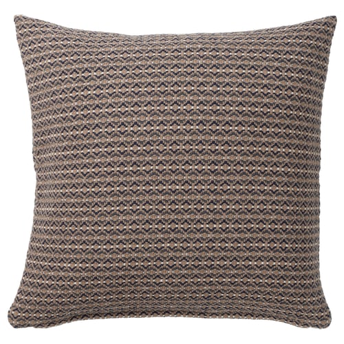 The MOROTSMOTT cushion cover a grey-beige and anthracite woven pattern with a zip closure.