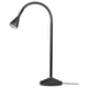 Black NÄVLINGE lamp, sleek design, flexible neck, rounded base, angled light for focused lighting.