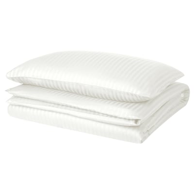NATTJASMIN bedding: duvet, pillow, 60% cotton, 40% lyocell, striped, moisture-wicking.