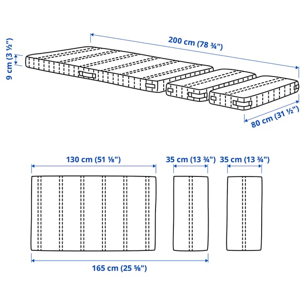 NATTSMYG Foam mattress for extendable bed, 80x200 cm