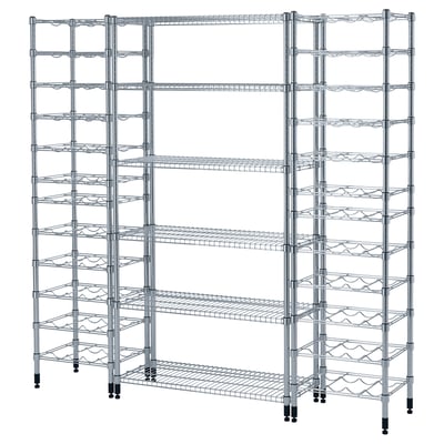 Adjustable OMAR shelving for kitchen/storage, sturdy and modern.