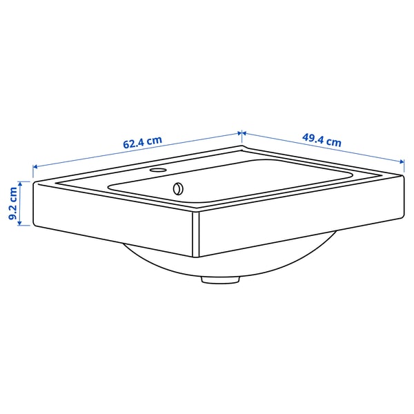 Illustration with measurements for the product: ORRSJÖN.