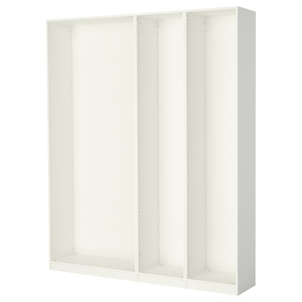 PAX: white wardrobe frames. Modern, minimalist design. Great for small spaces.