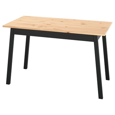PINNTORP Table, light brown stained/black stained pine, 125x75 cm