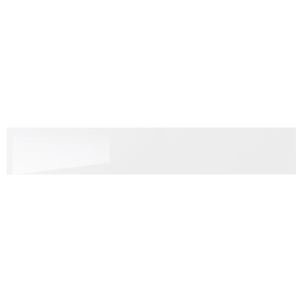 White glossy RINGHULT kitchen drawer front, rectangular, sleek design.