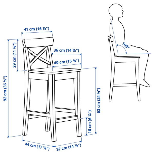 Illustration with measurements for the product: ROSENTORP.