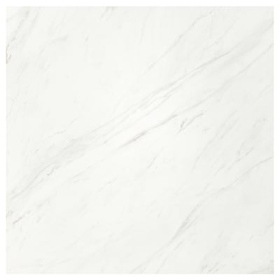 RUNSBÄCK Custom-made wall panel, matte white lively marble effect/high pressure porcelain, 1 m²x1.2 cm