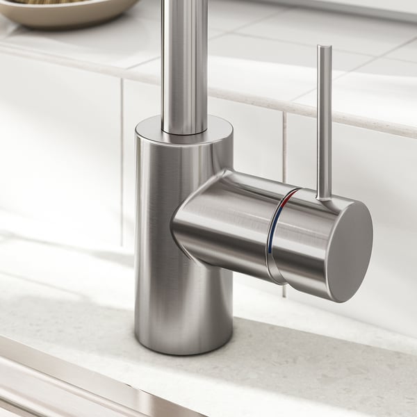 SALLSJÖN Single‑handle kitchen faucet, stainless steel