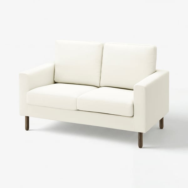 SALTSJÖBADEN small white sofa, modern, clean design, with supportive pocket springs, wooden legs, and removable washable cover.