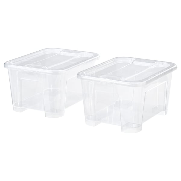 SAMLA Box with lid, clear, 14x18x10 cm/1 l