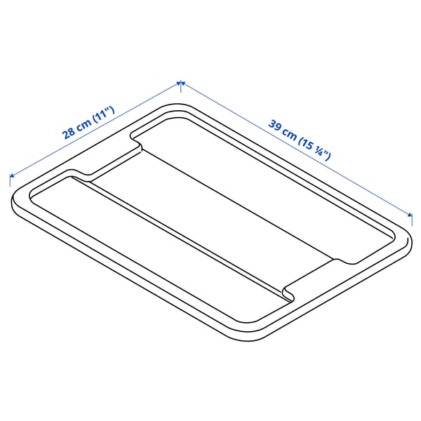 Illustration with measurements for the product: SAMLA.