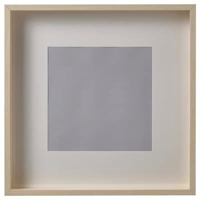 SANNAHED beige square photo frame with grey mat, wooden-like finish, minimalist design.