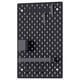 A black SKÅDIS pegboard with multiple hooks and holders. It is a practical organisation tool with a rectangular shape and evenly spaced holes.