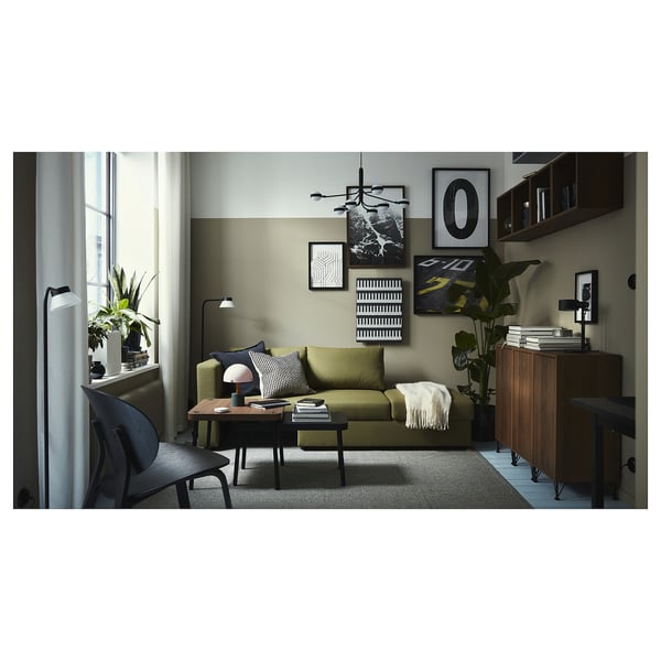 SKÖNABÄCK Sleeper sofa, Vissle yellow-green