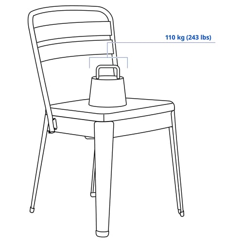 Illustration with measurements for the product: SKOGSTA.