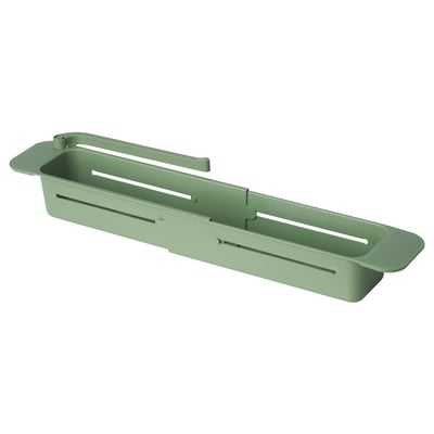 SKOLÄST green sink organiser, rectangular, with holes for drainage.