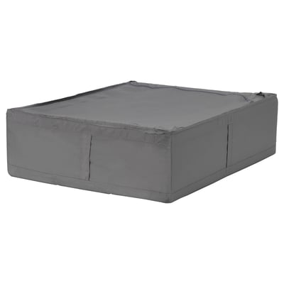 Grey SKUBB storage box, rectangular, made of recycled polyester, with zip closure.