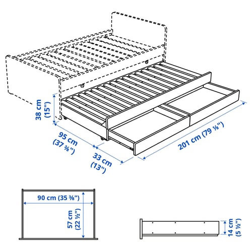 Illustration with measurements for the product: SLÄKT.