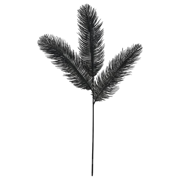 SMYCKA black decorative plant, leafy, plastic, steel stem, artificial, minimalist.