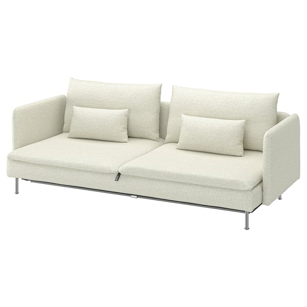 SÖDERHAMN sofa-bed, cream, modern, deep seat, convertible.